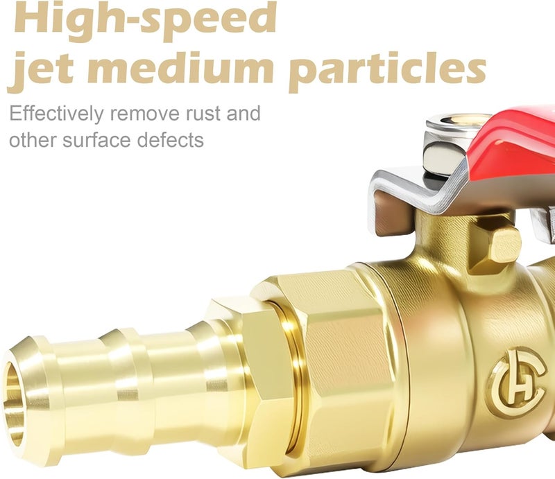 Mefape Ceramic Sandblasting Gun Kit, Sand Blasting Gun Kit, Sandblaster Gun Part with Three 3/32" ID(2.4mm) Nozzle Tip Replacements, Valve Type Sandblaster Gun for Rust Eliminating - Image 3